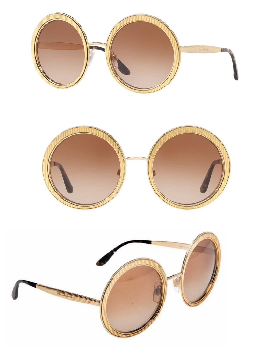 Dolce & Gabbana Gold Tone/Havana DG2179 Round Sunglasses - Picture 16 of 16